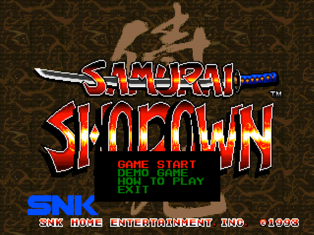 Samurai Shodown title screen for Neo Geo CD